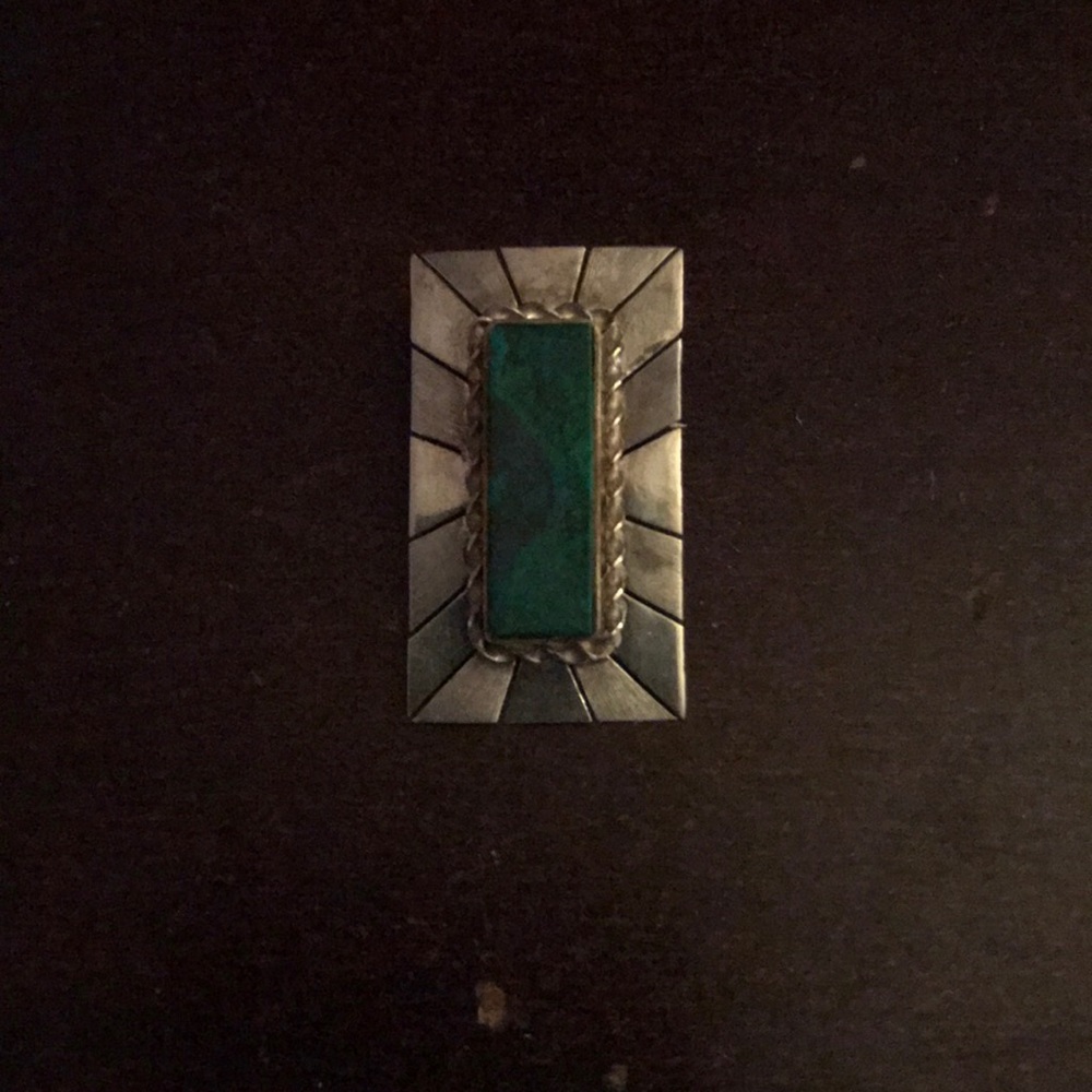 Green Turquoise Sterling Silver Pendant/Brooch